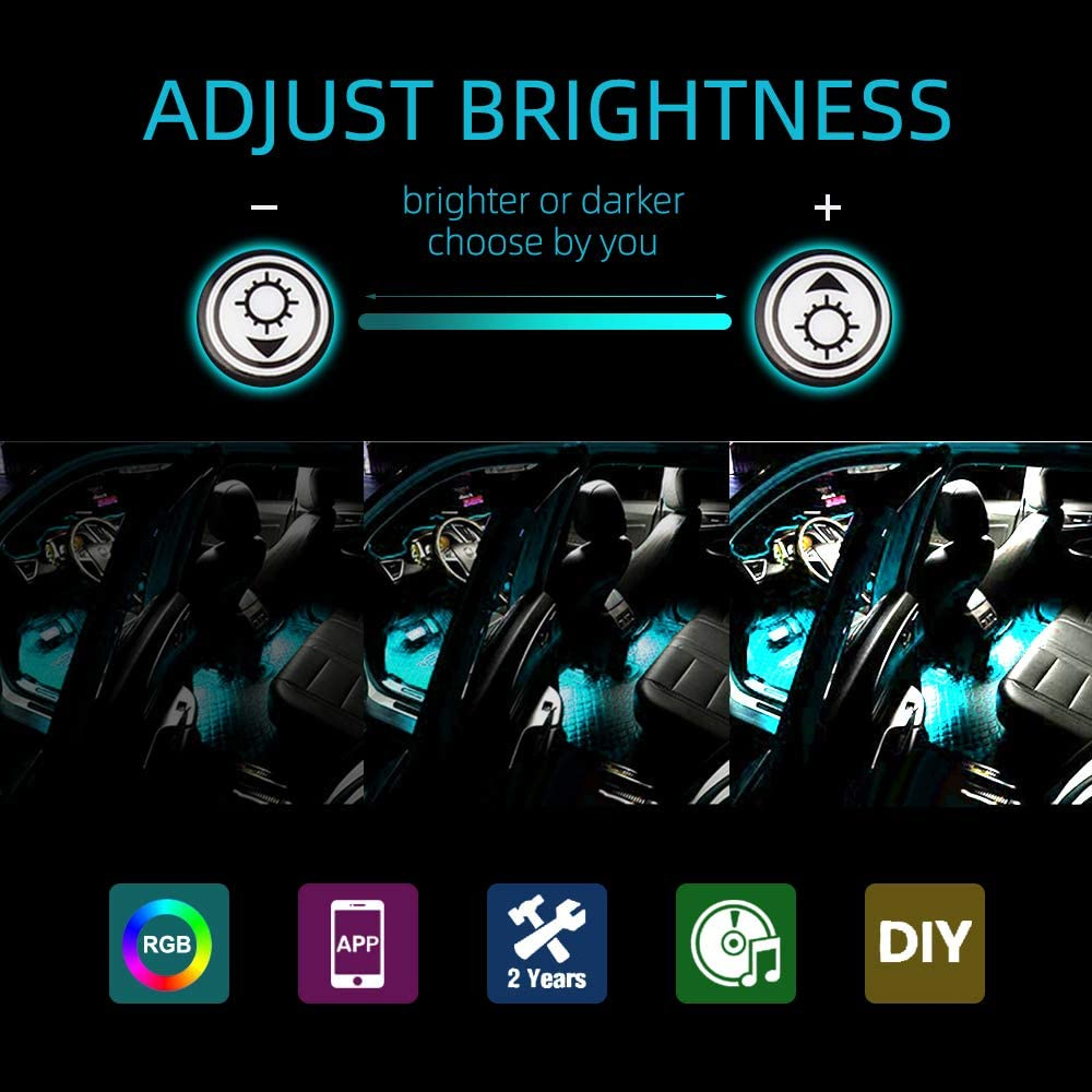Đèn LED Trang Trí Nội Thất Xe Hơi Kết Nối Bluetooth Điện Thoại Tiện Dụng