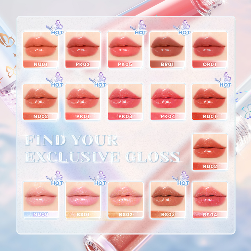 Son bóng FOCALLURE óng ánh dưỡng ẩm lâu trôi 3 phong cách với đầu cọ silicon