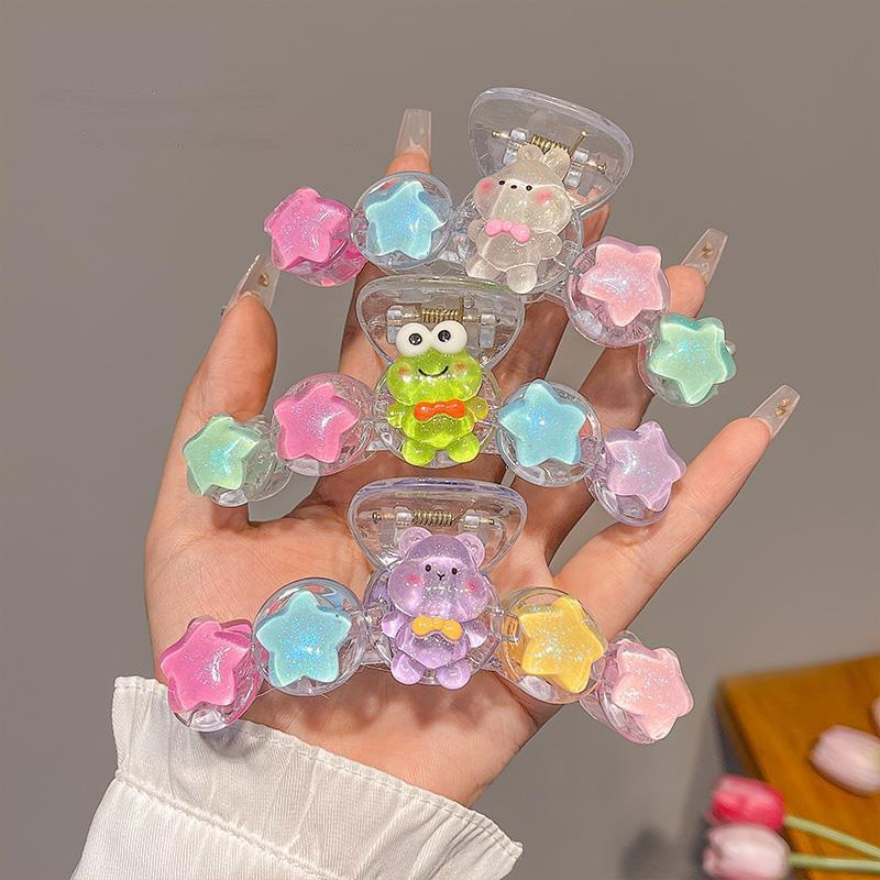 Kẹp Tóc Hình Ngôi Sao / Gấu / Thỏ Bằng Acrylic Dễ Thương Thời Trang Cho Nữ