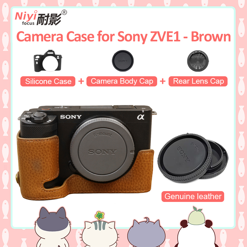 Ốp Lưng Da PU Bảo Vệ Máy Ảnh Điện Thoại Sony ZVE1 ZV-E1