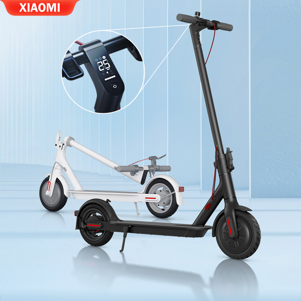 Xe điện trượt scooter cỡ lớn XIAOMI YOUPIN Mijia 25km/h có phanh tay/ chân chống chịu tải 100kg cho thiếu niên người lớn