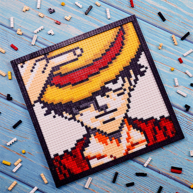Đồ Chơi Xếp Hình lego one piece / naruto pixel Trang Trí Tường