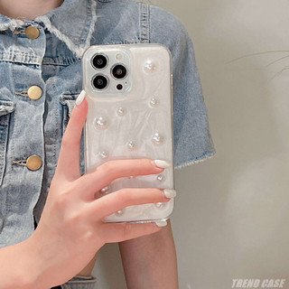 Ốp Điện Thoại Đính Ngọc Trai Kim Cương 3D Sang Trọng Cho iphone 14 13 12 11 Pro Max XR X XS 7 8 Plus SE