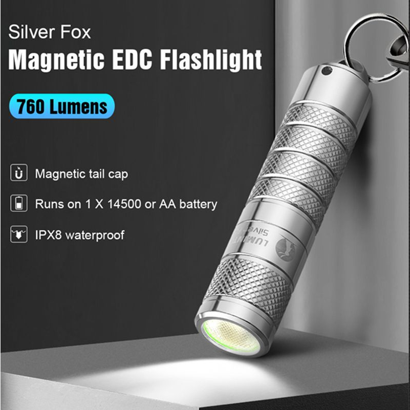 Móc Khóa Đèn Pin Mini Màu Bạc 760 Lumens Chính Hãng