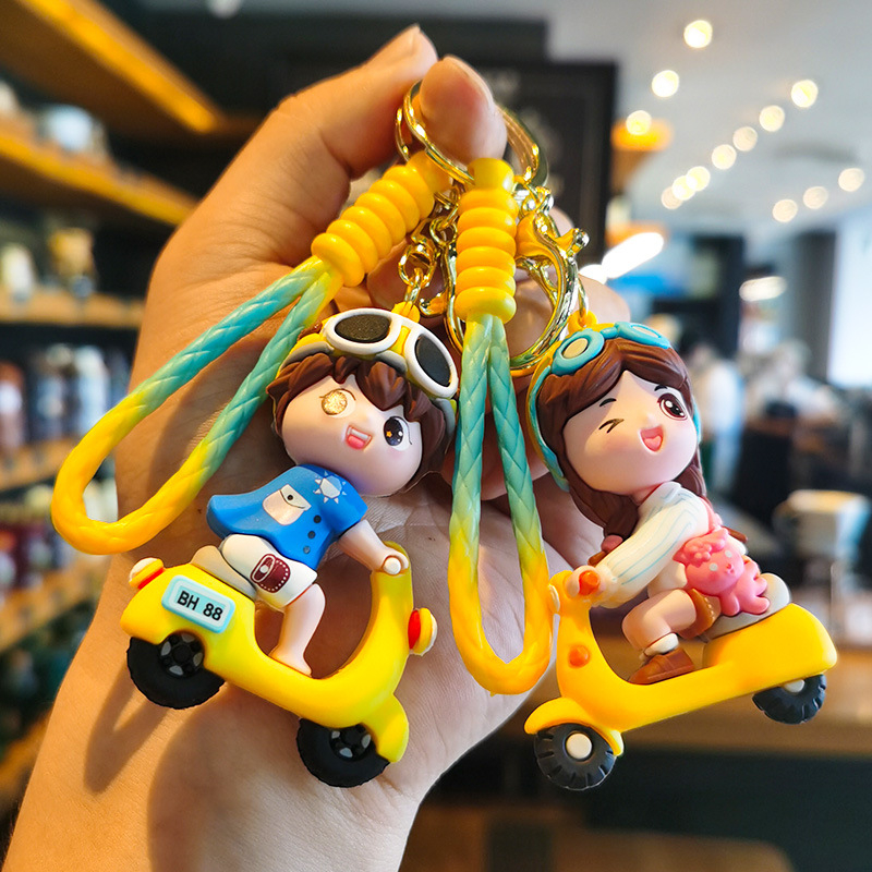 Móc Khóa Hình Cô Gái Cưỡi Ngựa Hoạt Hình Dễ Thương