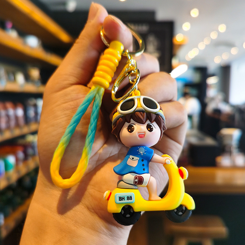 Móc Khóa Hình Cô Gái Cưỡi Ngựa Hoạt Hình Dễ Thương