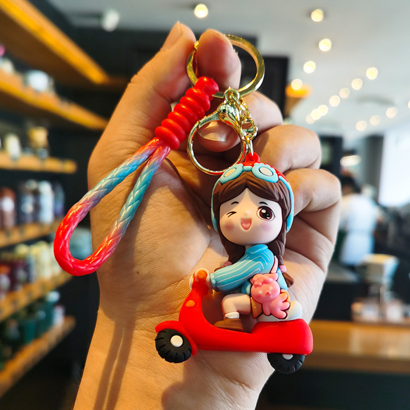 Móc Khóa Hình Cô Gái Cưỡi Ngựa Hoạt Hình Dễ Thương