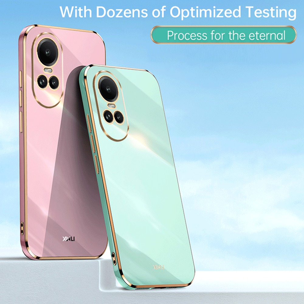 Ốp Điện Thoại Silicon TPU Mạ Vàng 6D Sang Trọng Cho Oppo Reno 10 Pro Plus Reno10 5G