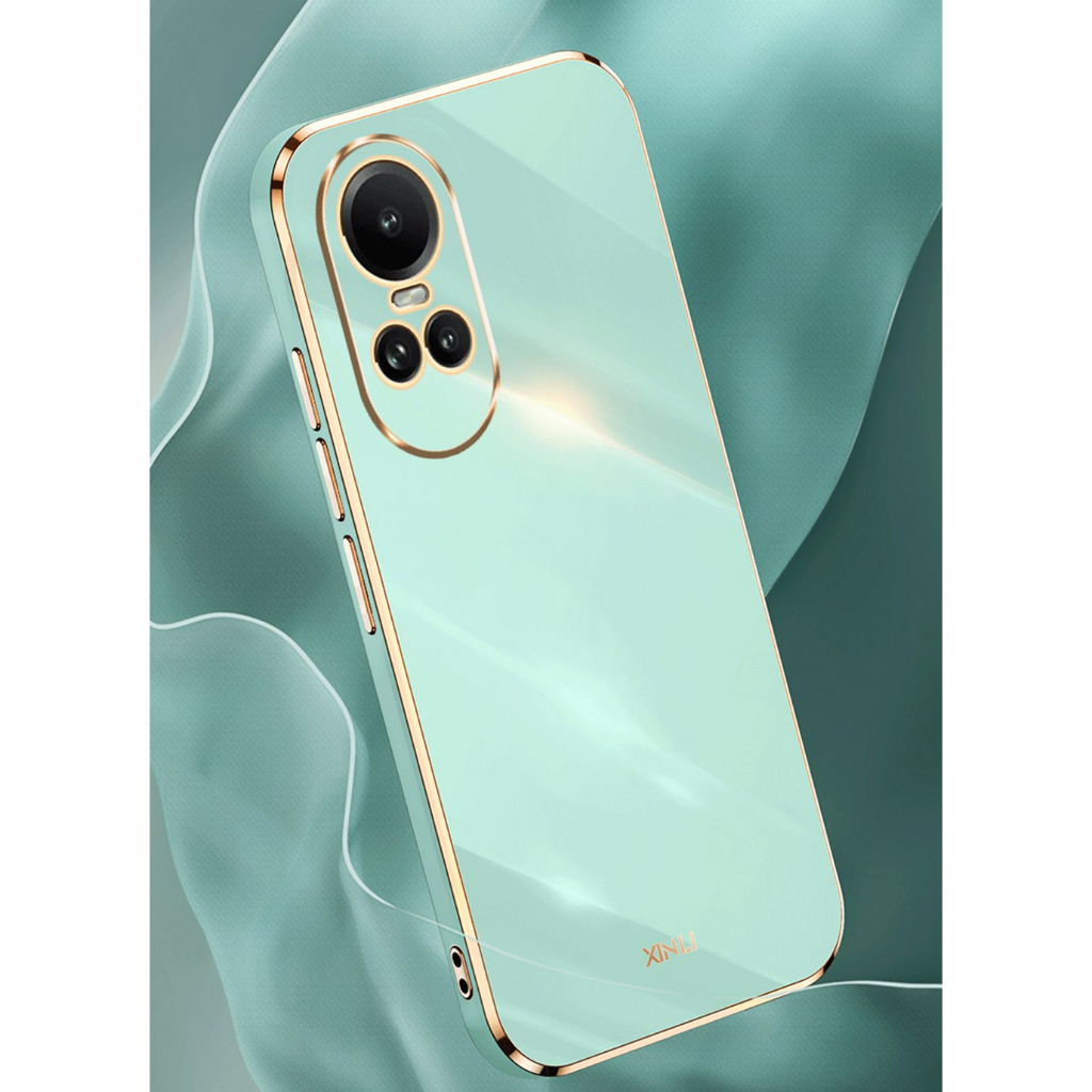 Ốp Điện Thoại Silicon TPU Mạ Vàng 6D Sang Trọng Cho Oppo Reno 10 Pro Plus Reno10 5G