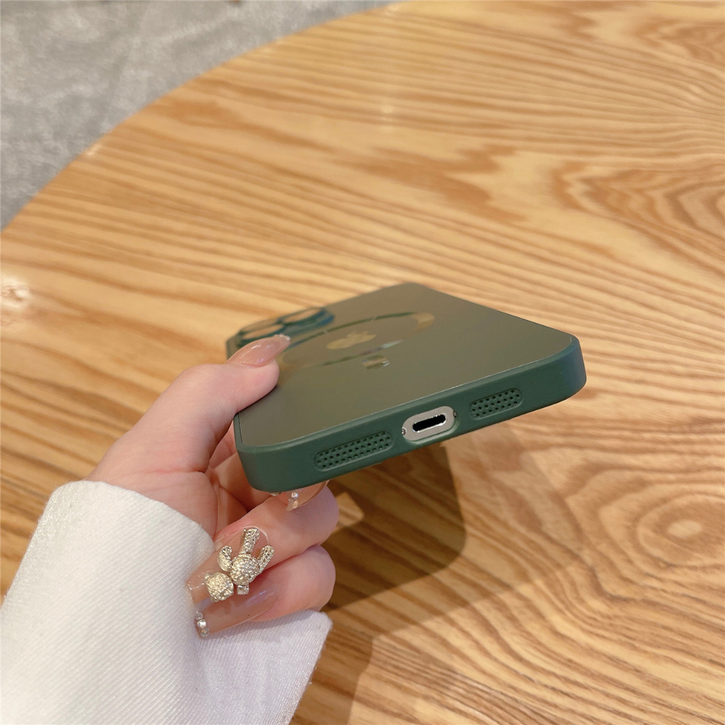 Ốp Điện Thoại Silicon Mặt Kính Mờ Từ Tính Chống Sốc Sang Trọng Cho iPhone 14 13 12 Pro Max14 Plus 11 Pro 14 Plus