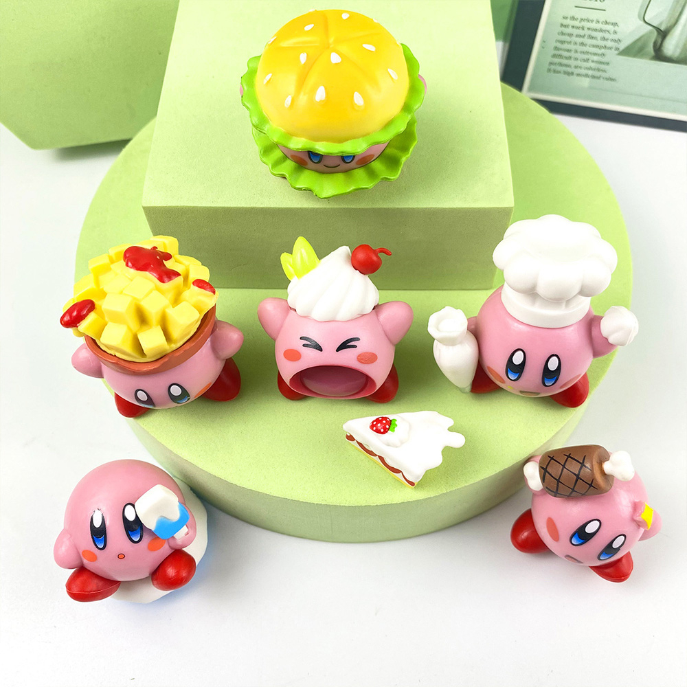 Set 6 Mô Hình Nhân Vật Phim Star Kirby Hamburg Fries 4-5cm
