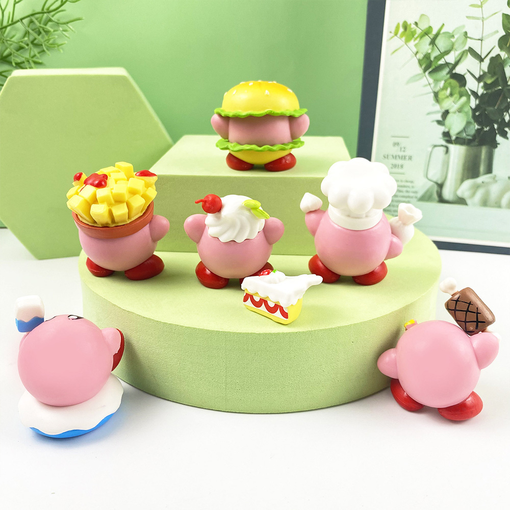 Set 6 Mô Hình Nhân Vật Phim Star Kirby Hamburg Fries 4-5cm