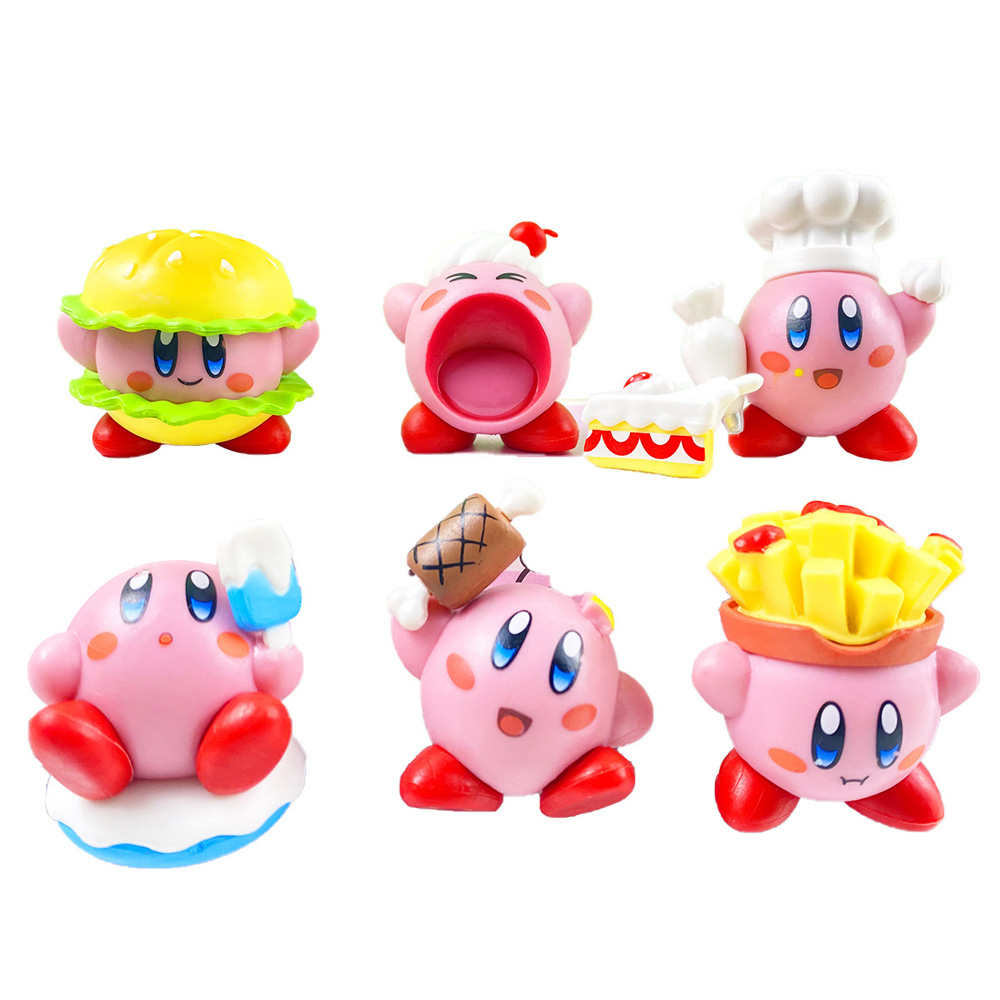 Set 6 Mô Hình Nhân Vật Phim Star Kirby Hamburg Fries 4-5cm