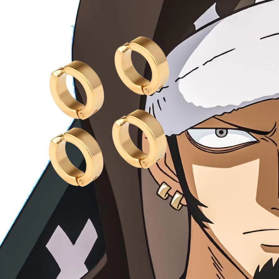 Bông Tai Kẹp Hóa Trang ONE PIECE Phong Cách Punk Nhật Bản Hàn Quốc Không Cần Xỏ Lỗ Tai