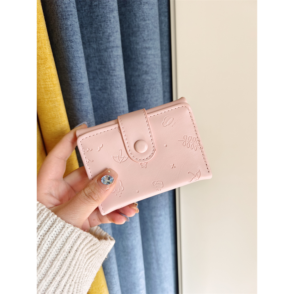 Arctic Hunter  Ví Gấp Ba Đa Năng Bằng Da PU Màu Trơn In Họa Tiết Hoạt Hình Dễ Thương Thời Trang Cho Nữ