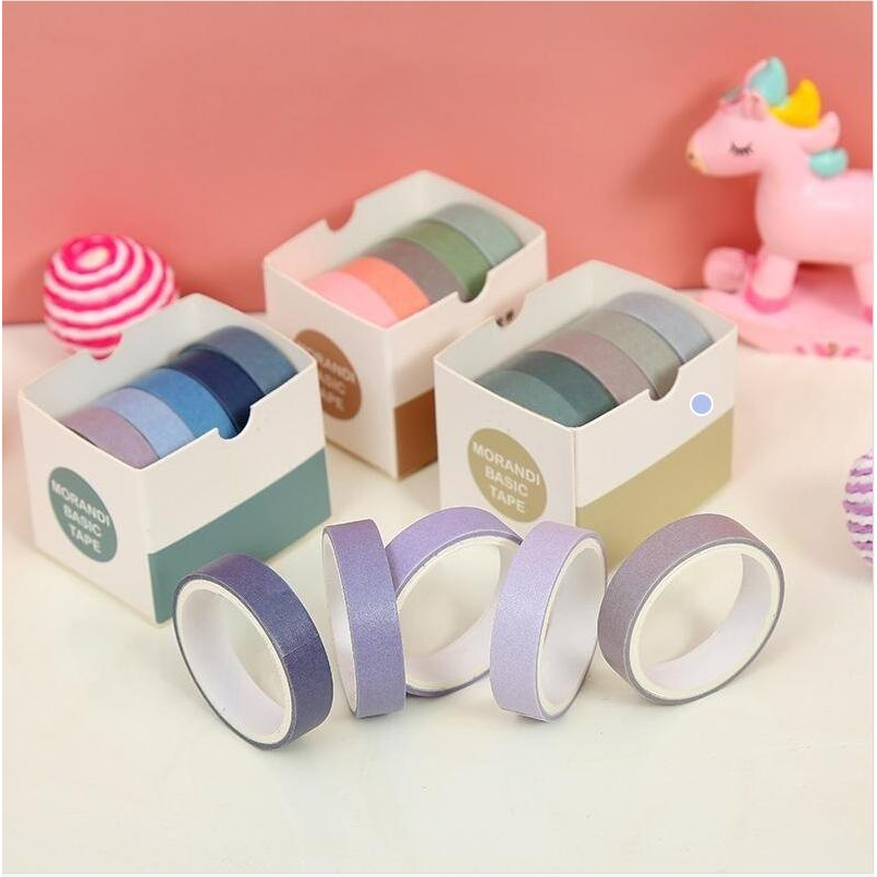 5 Cuộn Băng Keo Giấy washi Trang Trí