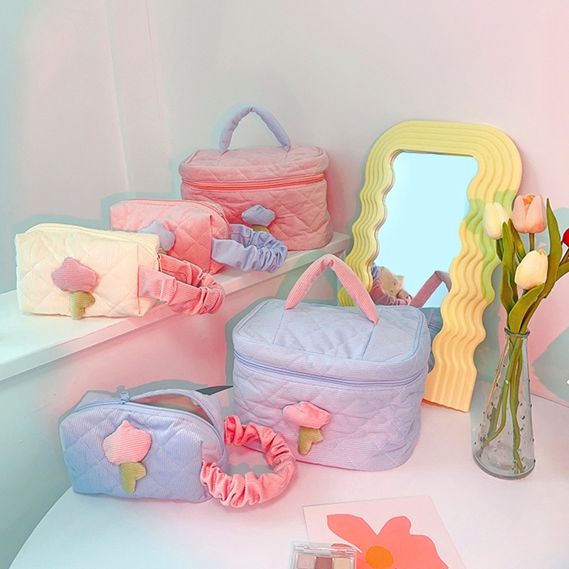 Túi Đựng Đồ Trang Điểm Hình Hoa Tulip Dễ Thương