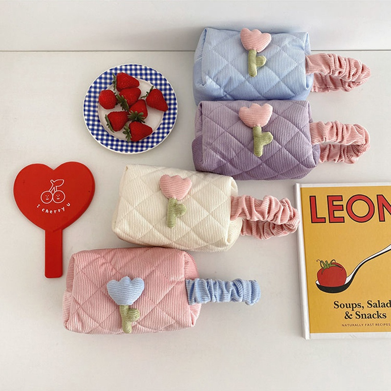 Túi Đựng Đồ Trang Điểm Hình Hoa Tulip Dễ Thương