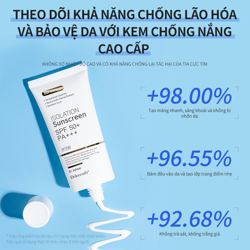 Kem Chống Nắng SPF 50 + PA + + + Thoáng Khí Làm Trắng Da 50g