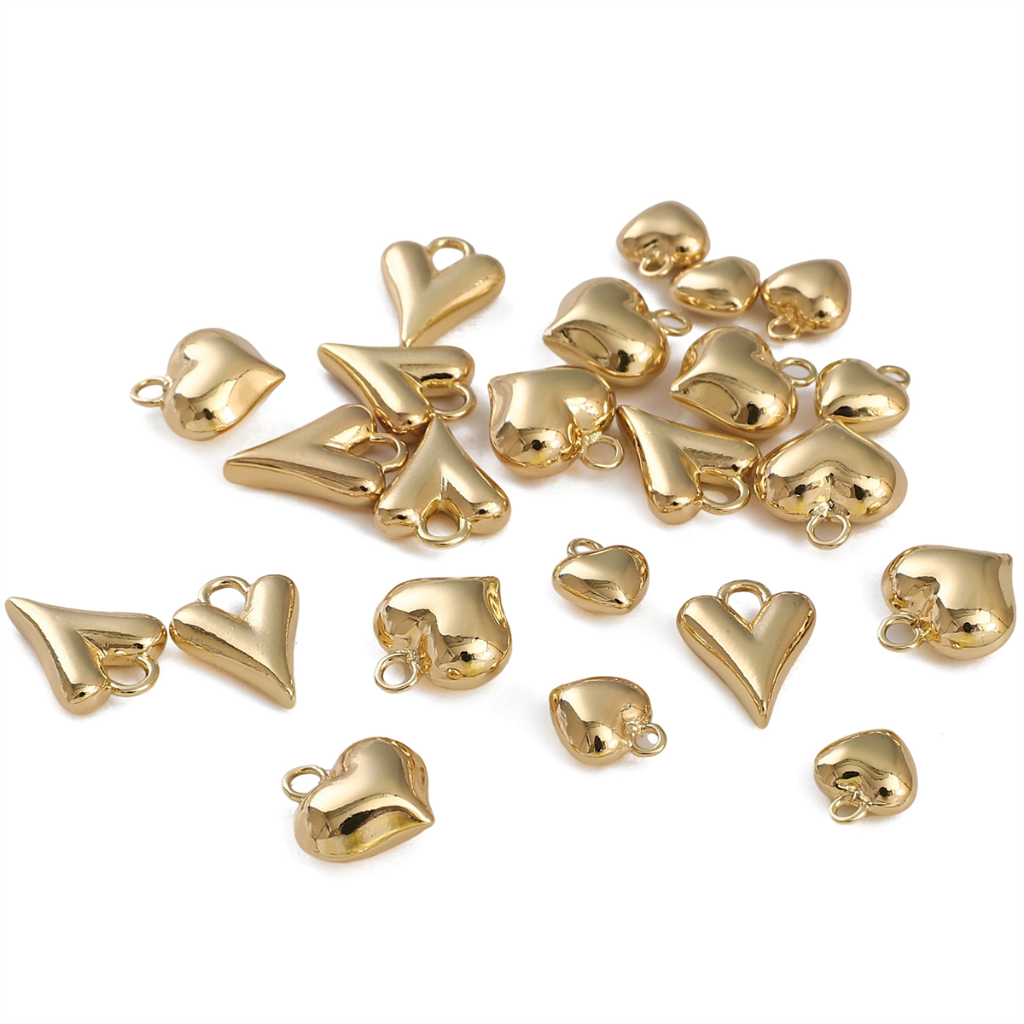 Mặt Vòng cổ Hình Trái Tim Mạ Vàng 14K Thời Trang