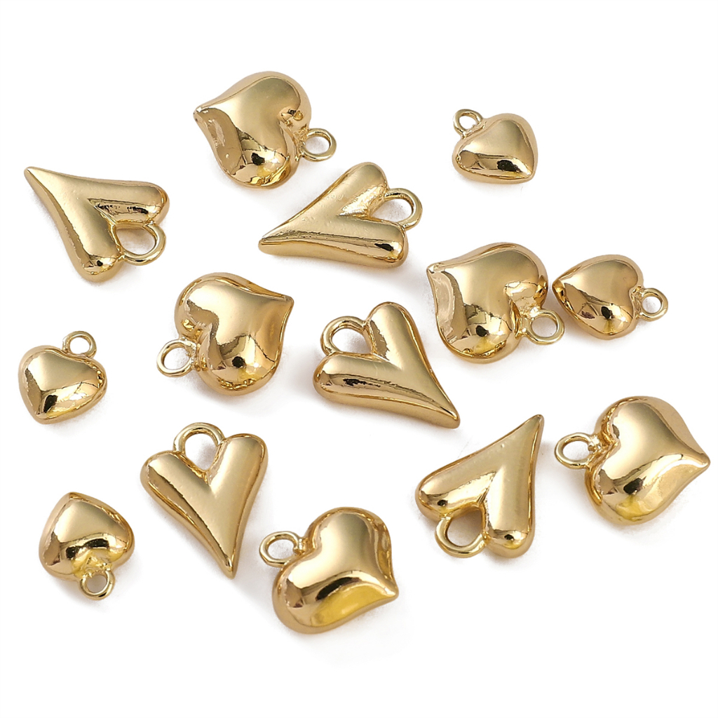 Mặt Vòng cổ Hình Trái Tim Mạ Vàng 14K Thời Trang