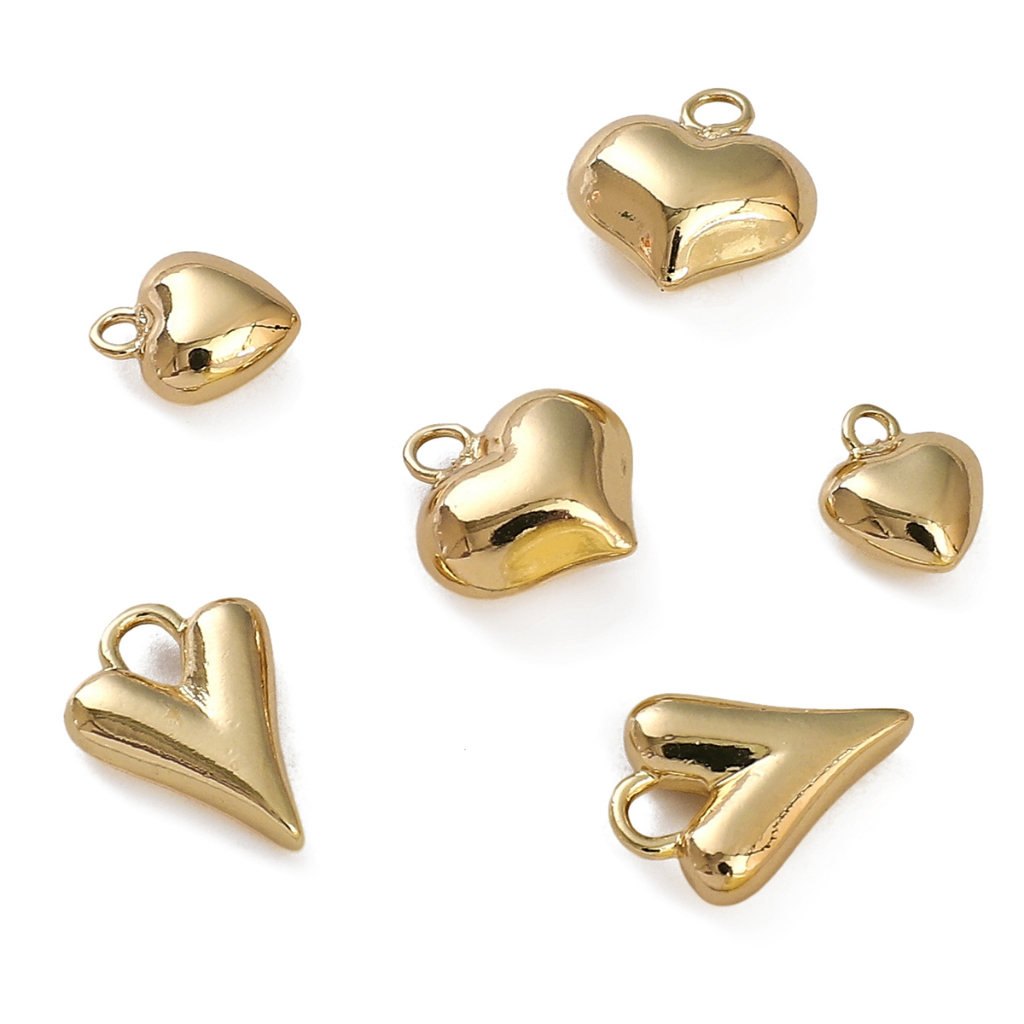 Mặt Vòng cổ Hình Trái Tim Mạ Vàng 14K Thời Trang