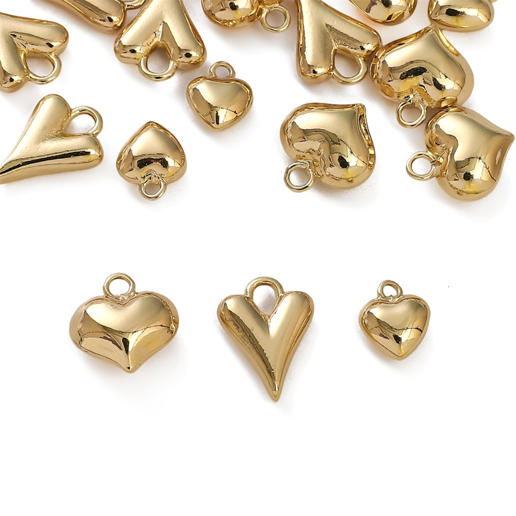 Mặt Vòng cổ Hình Trái Tim Mạ Vàng 14K Thời Trang