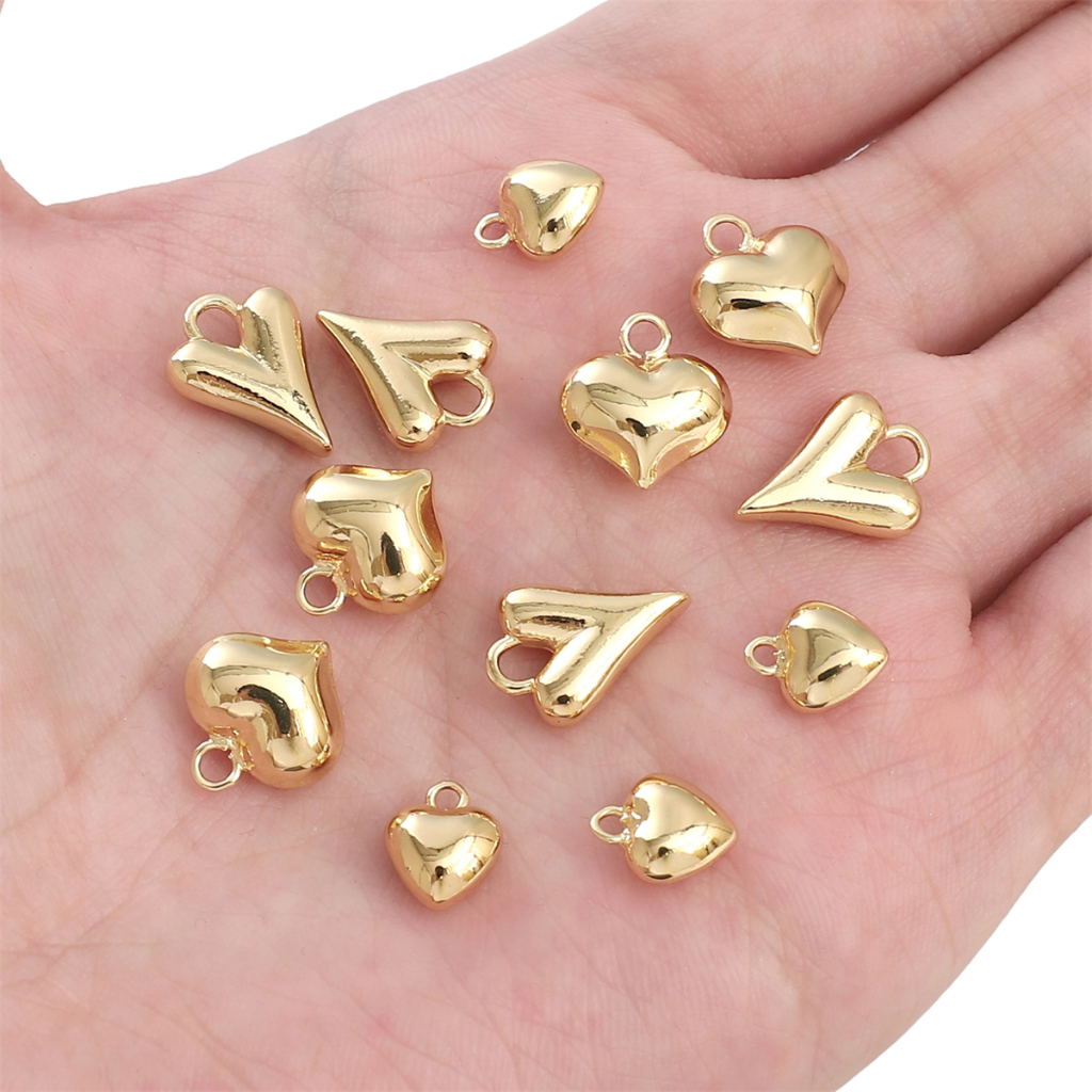 Mặt Vòng cổ Hình Trái Tim Mạ Vàng 14K Thời Trang