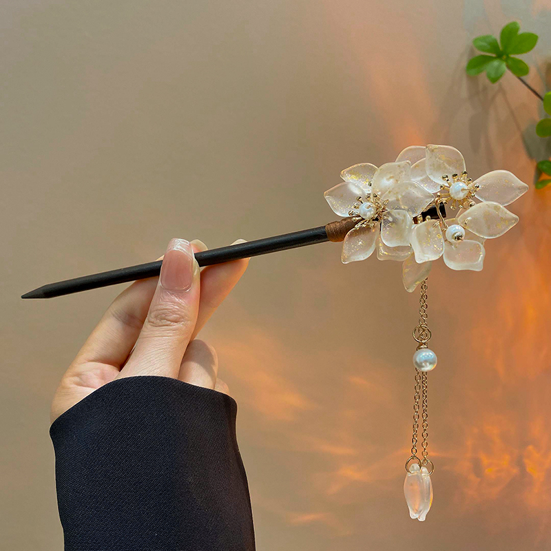 Kẹp TóC HìNh Hoa ĐíNh Kim Cương NgọC Trai Giả ThờI