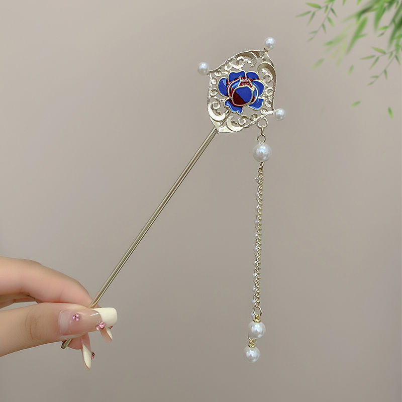 Kẹp TóC HìNh Hoa ĐíNh Kim Cương NgọC Trai Giả ThờI