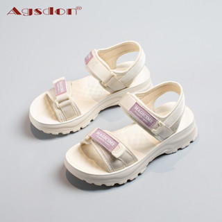 Agsdon Giày Sandal Thể Thao Đi Biển Quai Dán Siêu Nhẹ Chống Trượt Chân Thời Trang Phong Cách Hàn Quốc Cho Nữ Size 34-41