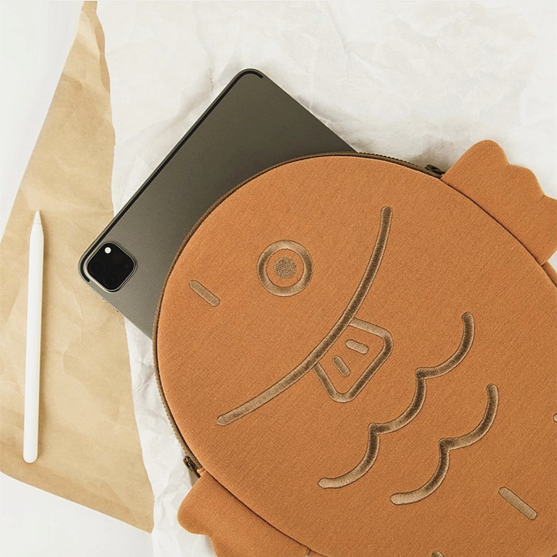 Túi đựng laptop - Túi đựng máy tính bảng Hình Taiyaki dễ thương Chống sốc bằng bông mềm
