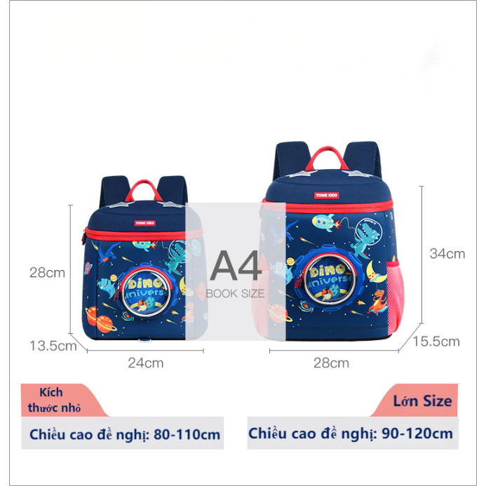 Balo Siêu Nhẹ Thoáng Khí Cỡ Lớn Hình Khủng Long / Nàng Tiên Cá Cho Bé 3-6 Tuổi