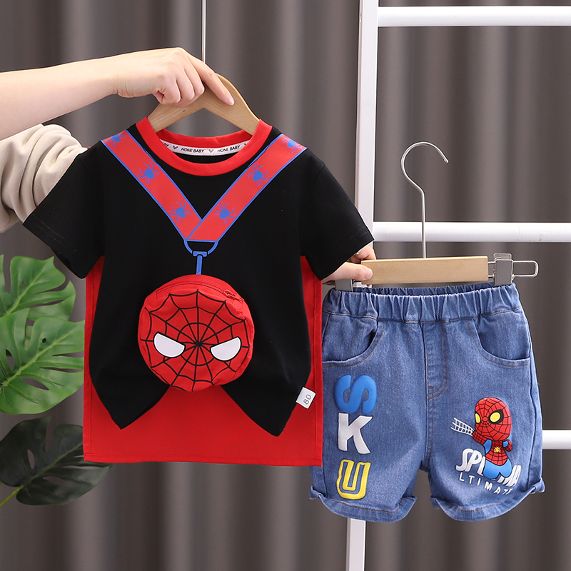 Bộ Áo polo Phối Quần Short Vải Cotton In Hoạt Hình Khủng Long Dễ Thương Thời Trang Mùa Hè Cho Bé Từ 0-5 Tuổi