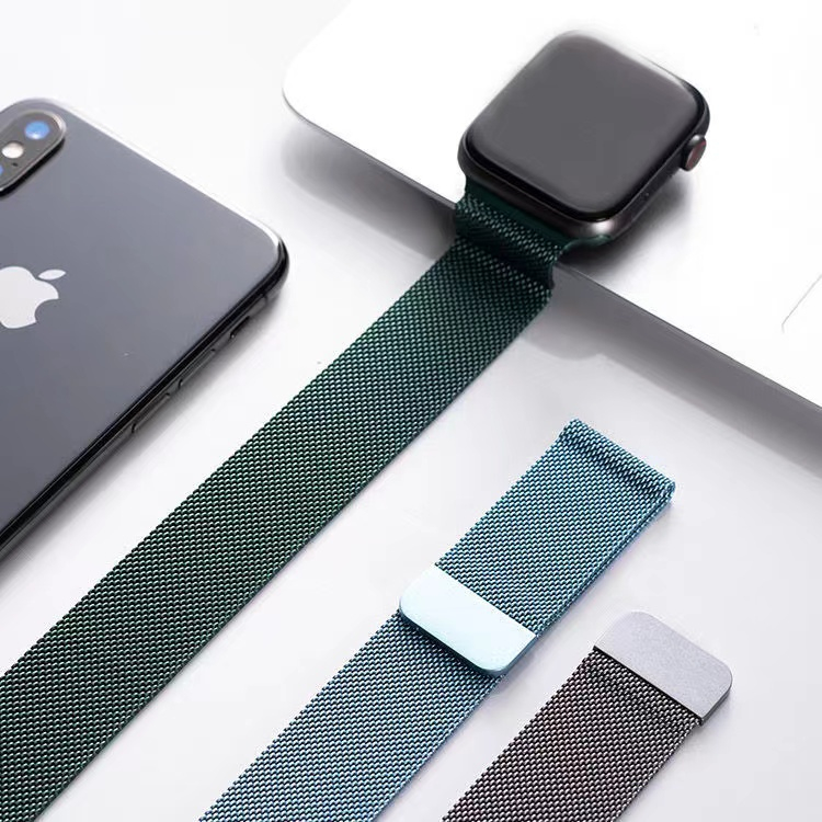 Dây Đeo Kim Loại Milanese 38mm 40mm 42mm 44mm 44mm Cho Đồng Hồ Thông Minh Apple Watch X7 X8 T500 Iwo 12 13 16