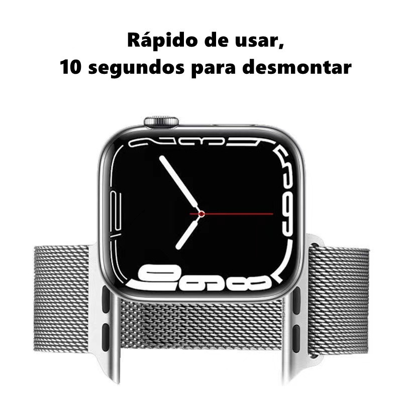 Dây Đeo Kim Loại Milanese 38mm 40mm 42mm 44mm 44mm Cho Đồng Hồ Thông Minh Apple Watch X7 X8 T500 Iwo 12 13 16