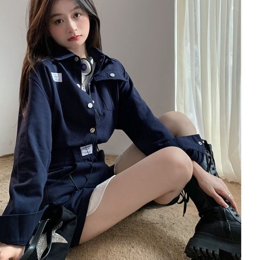 Set Áo Sơ Mi Dài Tay Phong Cách Mới + Quần Short Lưng Cao Ống Đứng Thời Trang Cho Nữ