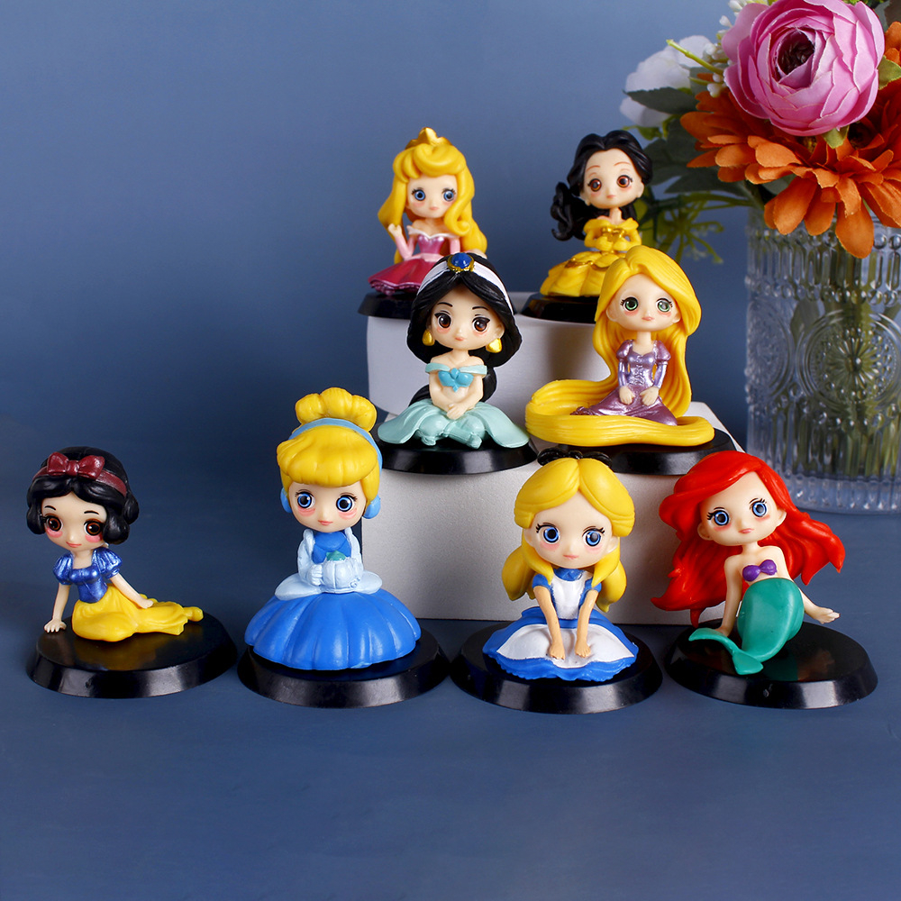 Set 8 Mô Hình Công Chúa Disney 6cm Trang Trí Bánh Kem