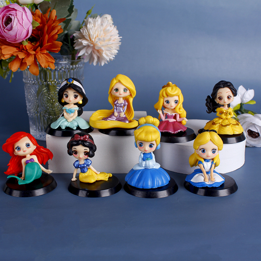 Set 8 Mô Hình Công Chúa Disney 6cm Trang Trí Bánh Kem