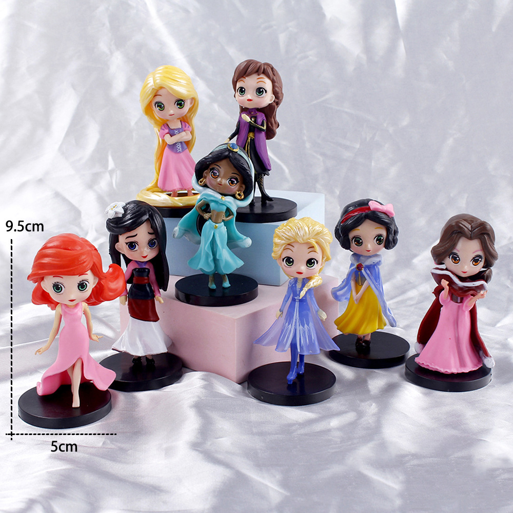 Set 8 Mô Hình Công Chúa Disney 10cm Trang Trí Bánh Kem