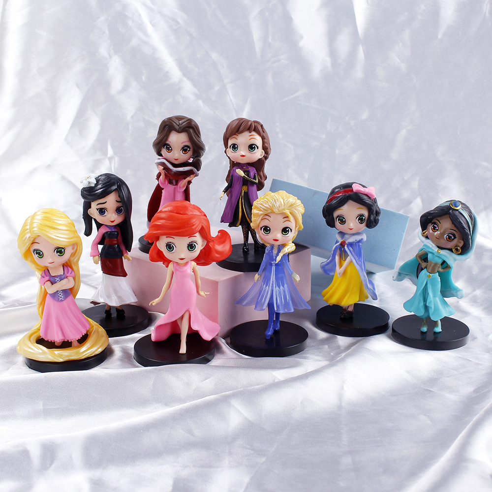 Set 8 Mô Hình Công Chúa Disney 10cm Trang Trí Bánh Kem