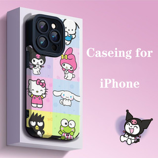 Ốp Điện Thoại Da Viền Silicon Họa Tiết Hoạt Hình Dễ Thương Chống Sốc Cho iPhone 11Pro 6s 7 8plus 12 13 14 Promax 7p se x xr xsmax Edge