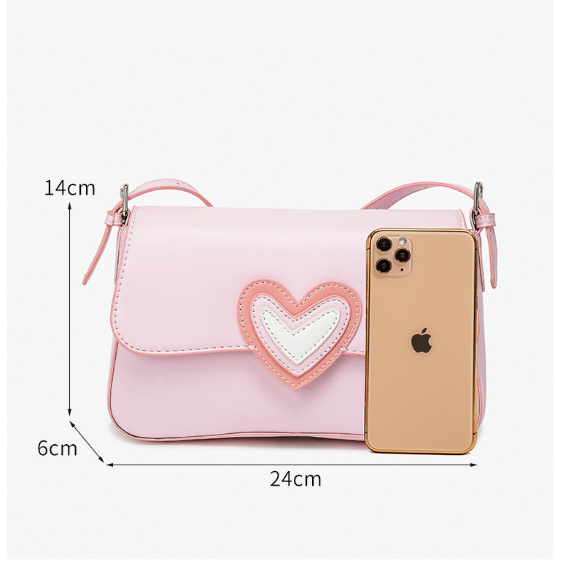 Túi xách bằng da màu trơn in chữ thời trang thanh lịch cho nữ IELGY Túi hồng