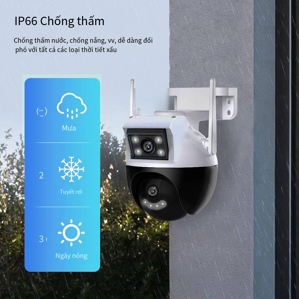 Camera Giám Sát An Ninh Không Dây WiFi HD 8MP Tầm Nhìn Ban Đêm Chống Nước IP CCTV Gọi Điện Thoại Di Động Ngoài Trời