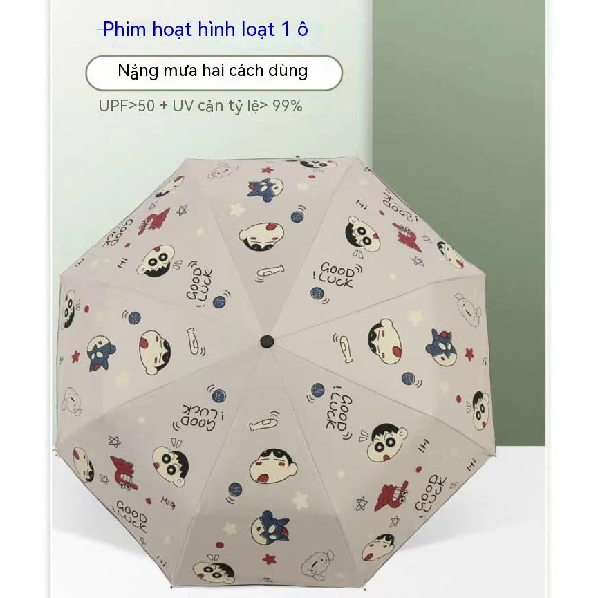 Dù Gấp Tự Động Chống Mưa Nắng In Hình Cậu Bé Bút Chì Shin-Chan
