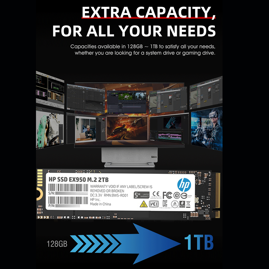 Hewlett-Packard Ổ Đĩa Cứng Bên Trong Hp M2 SSD 512GB 256GB PCIe 3.0X4 NVMe