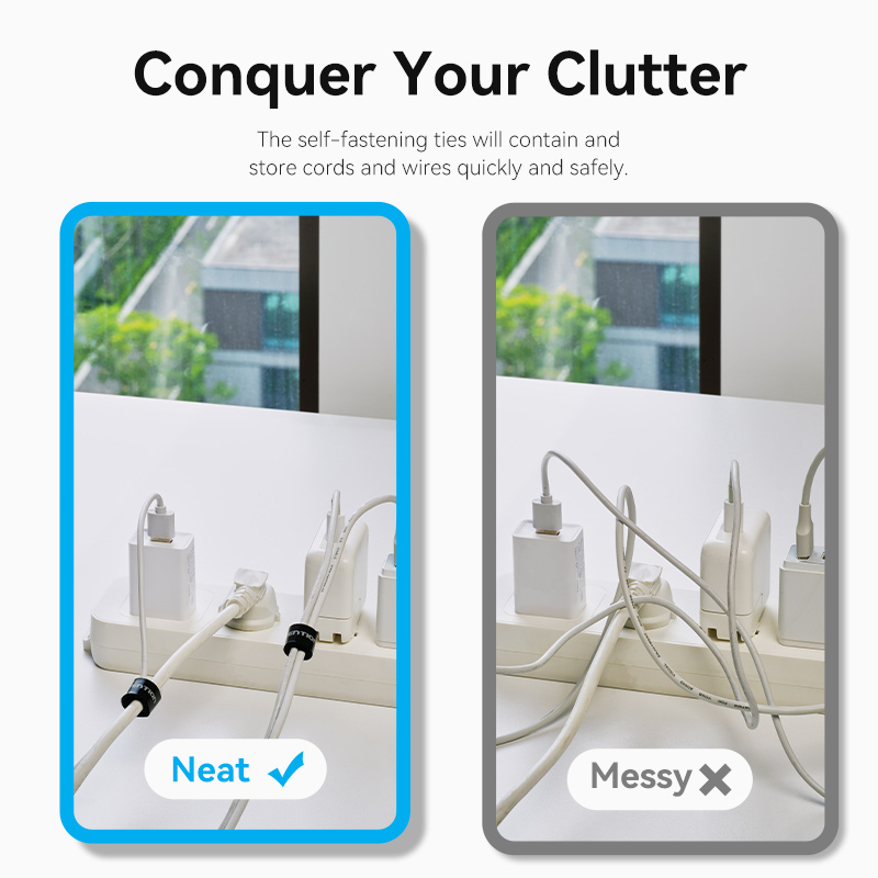 VENTION Dây Cáp USB Tự Dính Bằng Nilon Có Móc Dán 120-180Mm