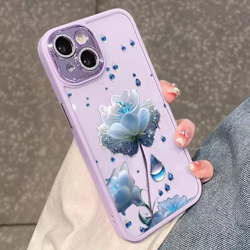 Ốp Điện Thoại Cứng Họa Tiết Hoa Tím Cho iPhone 14Promax / 13Promax / 12Promax / 11 Promax / 14 Plus / 14 / 13 / 12 / 11