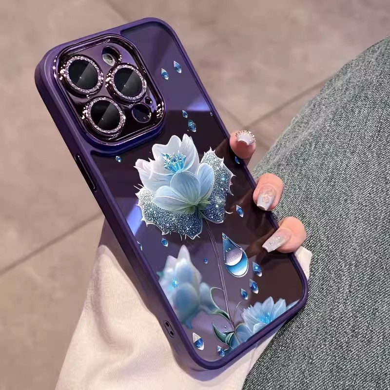 Ốp Điện Thoại Cứng Họa Tiết Hoa Tím Cho iPhone 14Promax / 13Promax / 12Promax / 11 Promax / 14 Plus / 14 / 13 / 12 / 11