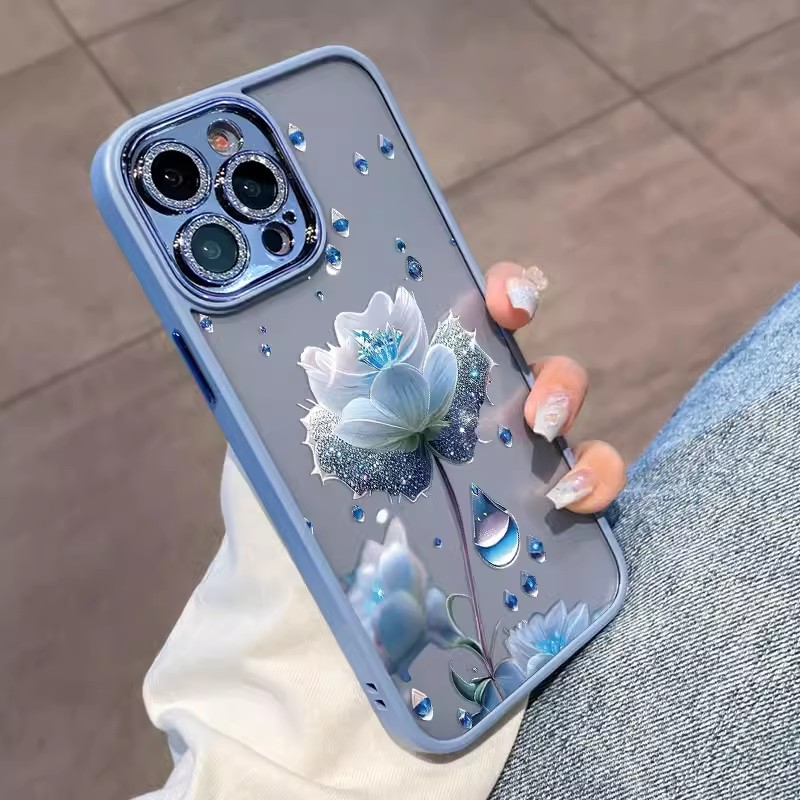 Ốp Điện Thoại Cứng Họa Tiết Hoa Tím Cho iPhone 14Promax / 13Promax / 12Promax / 11 Promax / 14 Plus / 14 / 13 / 12 / 11